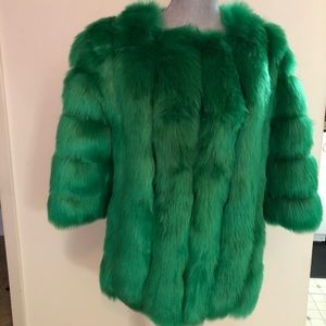 Green Faux Fur coat